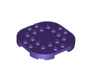 LEGO Violet foncé assiette 6 x 6 x 0.7 Rond Semicircle (66789)