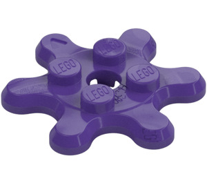 LEGO Dark Purple Plate Round 2 x 2 with 6 Gear Teeth (35442)