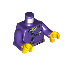 LEGO Dunkelviolett Postman Torso mit Postal Horn Muster mit Dark Lila Arme und Gelb Hände (973 / 76382)