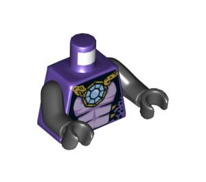 LEGO Morado oscuro Pythor (Dark Morado) con Negro y Lavanda Minifigura Torso (973 / 76382)