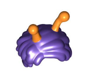 레고 어두운 보라색 짧은 머리 ~와 함께 주황색 Antennae (75466)