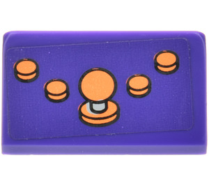 LEGO Dark Purple Slope 1 x 2 (31°) with Joysticks Sticker (85984)