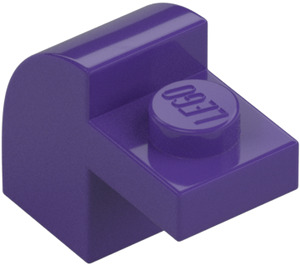 LEGO Violet Foncé Pente 1 x 2 x 1.3 Incurvé avec assiette (6091 / 32807)