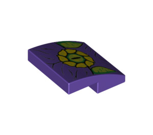 LEGO Dark Purple Slope 2 x 2 Curved with Green Goblin Decoration (1801 / 15068)