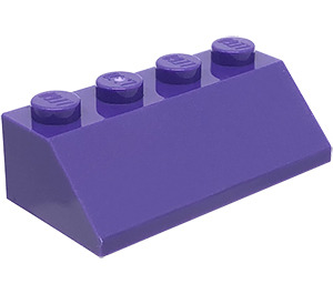 LEGO Morado oscuro Con pendiente 2 x 4 (45°) con superficie rugosa (3037)