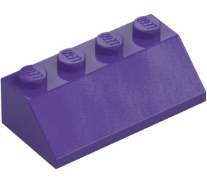 LEGO Morado oscuro Con pendiente 2 x 4 (45°) con superficie lisa (3037)