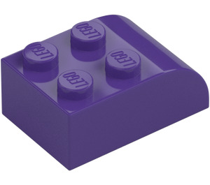 LEGO Tumma purppura Luiska Palikka 2 x 3 jossa Kaareva yläosa (6215)