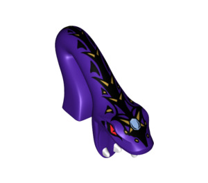 LEGO Violet Foncé Tête de Serpent avec Noir et Gold Scales (14022 / 99818)