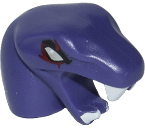 LEGO Dark Purple Snake Head with Silver Right Eye and Blue Left Eye