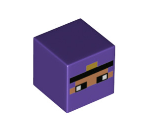 LEGO Dark Purple Square Minifigure Head with Rogue Face (19729 / 72453)