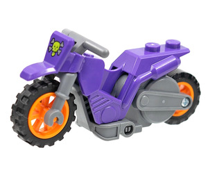 LEGO Dark Purple Stuntz Bike with Skull and Crossbones