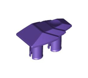 LEGO Morado oscuro Technic Conector 1 x 2 con Dos Pins y Stepped Cuña (47501)