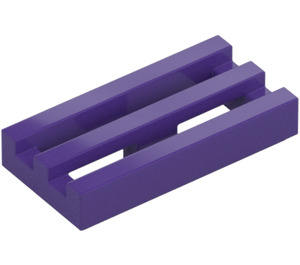 LEGO Dunkelviolett Fliese 1 x 2 Gitter (mit Unterrohr) (2412 / 30244)