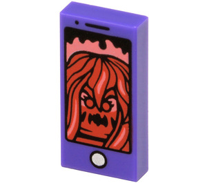 LEGO Violet foncé Tuile 1 x 2 avec Cell Phone avec rainure (3069 / 56275)