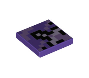 LEGO Violet foncé Tuile 2 x 2 avec Minecraft Terracotta avec rainure (3068 / 76947)