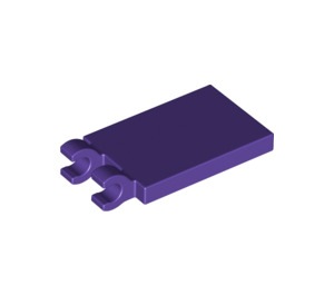 LEGO Dark Purple Tile 2 x 3 with Horizontal Clips (Thick Open 'O' Clips) (30350 / 65886)