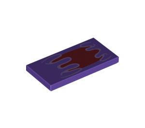 LEGO Dark Purple Tile 2 x 4 with Bogmire Red Splothc (87079 / 94283)