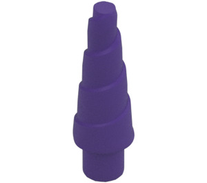 LEGO Dark Purple Unicorn Horn with Spiral (34078 / 89522)