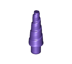 LEGO Dunkelviolett Unicorn Horn mit Spiral (34078 / 89522)