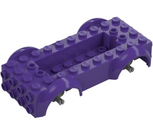 LEGO Dark Purple Vehicle Base with Medium Stone Gray Wheel Holders (1813 / 12622)