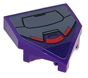 LEGO Dark Purple Wedge 2 x 2 x 0.7 with Point (45°) with Dark Stone Gray Armor Part Sticker (66956)