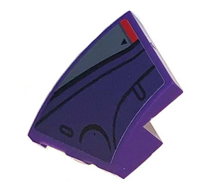 LEGO Dark Purple Wedge 2 x 3 Left with Right Breast Shield Sticker (80177)