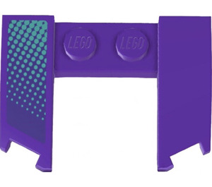 LEGO Dark Purple Wedge 3 x 4 x 0.7 with Cutout with Turquoise Spots (Right) Sticker (11291)