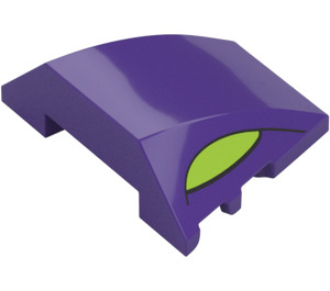 LEGO Dark Purple Wedge Curved 3 x 4 Triple with Lime Goblin Ears (64225 / 106846)