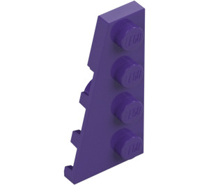 LEGO Viola scuro Cuneo Piastra 2 x 4 Ala Sinistra (41770)