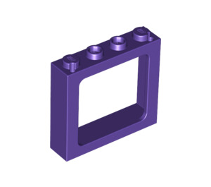LEGO Dark Purple Window Frame 1 x 4 x 3 (center studs hollow, outer studs solid) (6556)