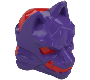 LEGO Dunkelviolett Wolf Maske mit Rote Augen und Zähne (4919)