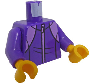 LEGO Mørk lilla Zipped Jakke Minifigur Overkropp (973 / 76382)