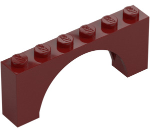 LEGO Rojo oscuro Arco 1 x 6 x 2 Parte superior de grosor medio (15254)