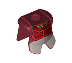 LEGO Rojo oscuro Armadura Breastplate con Pierna Protection con Rojo Sections y Plateado (2587 / 56089)