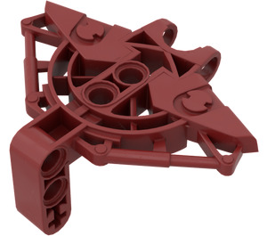 LEGO Dark Red Bionicle Connector Block 3 x 7 x 6 with Ball Socket and Five Pin Holes (47331)