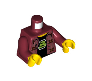 LEGO Dark Red Blacktron Fan Minifig Torso (973 / 76382)