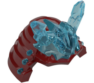 LEGO Dark Red Blizzard Samurai Helmet with Transparent Light Blue Crystal Horns (41153)