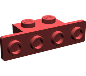 LEGO Dark Red Bracket 1 x 2 - 1 x 4 with Rounded Corners (2436 / 10201)