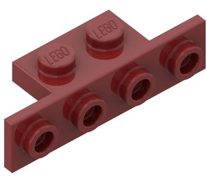 LEGO Rosso scuro Staffa 1 x 2 - 1 x 4 con angoli quadrati (2436)