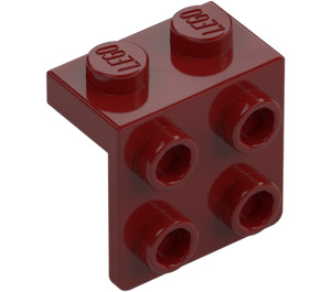 LEGO Mørkerød Beslag 1 x 2 med 2 x 2 (21712 / 44728)