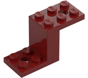 LEGO Tummanpunainen Uloke 2 x 5 x 2.3 ja sisäinen nupinpidike (28964 / 76766)