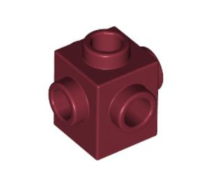 LEGO Rouge foncé Brique 1 x 1 avec Goujons sur Quatre Sides (4733)