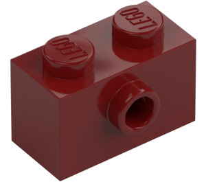 LEGO Mørkerød Klods 1 x 2 med 1 Stud på Side (86876)