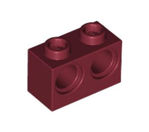 LEGO Donkerrood Steen 1 x 2 met 2 Gaten (32000)