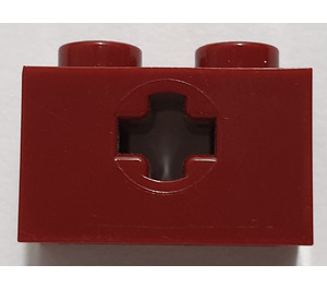 LEGO Dark Red Brick 1 x 2 with Axle Hole ('+' Opening and Bottom Stud Holder) (32064)