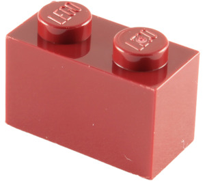 LEGO Donkerrood Steen 1 x 2 met buis aan de onderzijde (3004 / 93792)