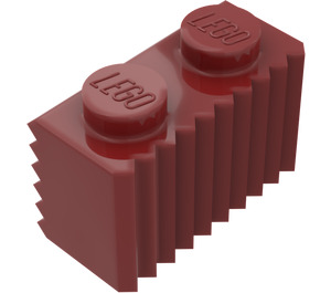 LEGO Dunkelrot Backstein 1 x 2 mit Gitter (2877)