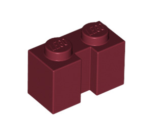LEGO Rouge foncé Brique 1 x 2 avec rainure (4216)