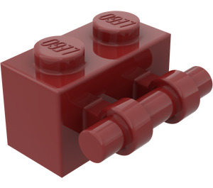 LEGO Tmavě červená Kostka 1 x 2 s Rukojeť (30236)