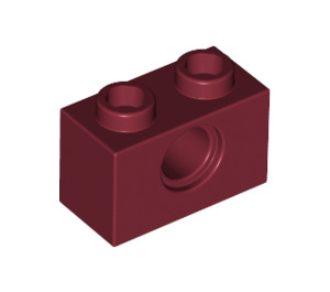 LEGO Donkerrood Steen 1 x 2 met Gat (3700)